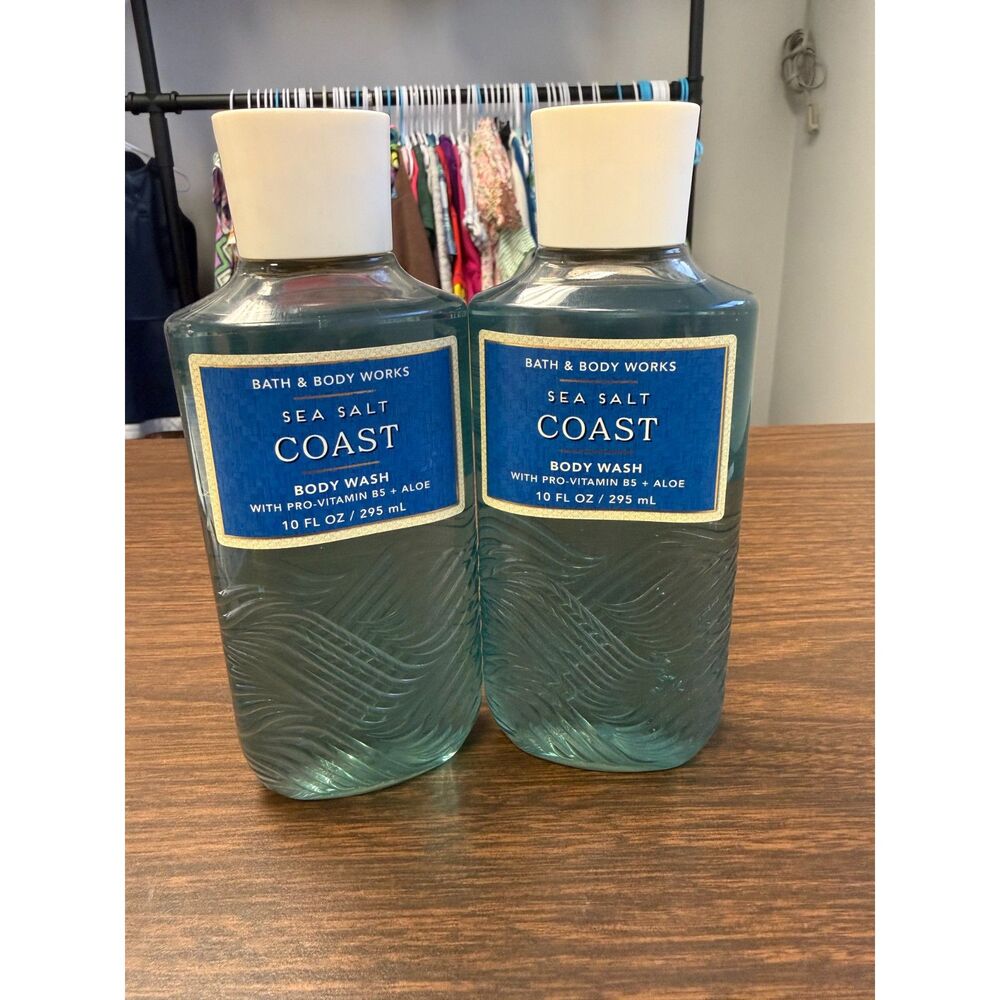Bath & Body Works Sea Salt Coast Body Wash 10 oz Lot of 2 NEW Discontinued